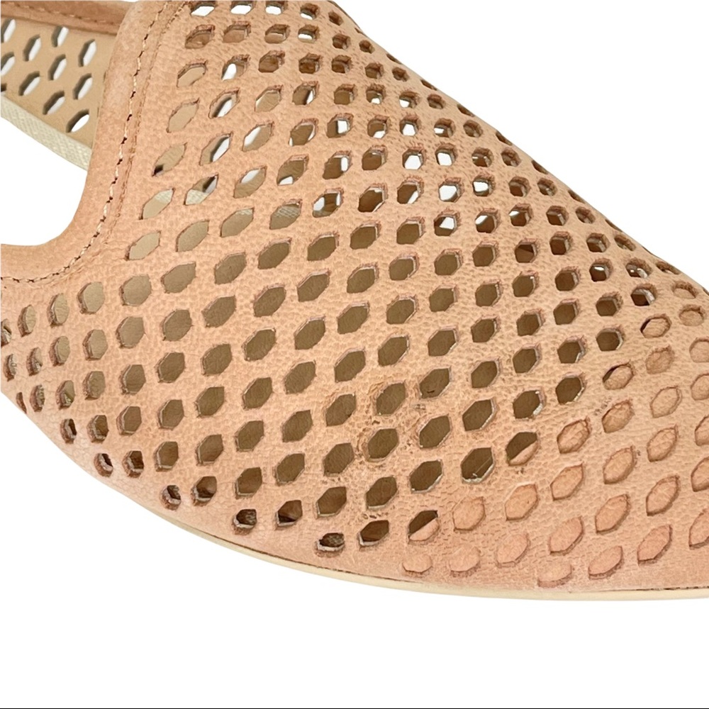 Dolce Vita Grant Tan Perforated Nubuck Leather Womens Flat Mules Size 6M - Picture 13 of 15
